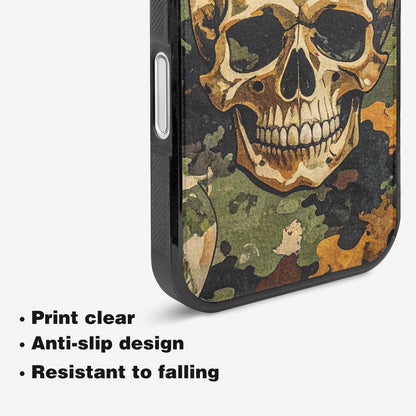iPhone 16 Case — Military Camo Texture Combined With Distressed, Personalized Phone Case