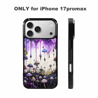 iPhone 17 Pro Max Case — Black &amp; Purple Ink Original Art, Unique Phone Case Design
