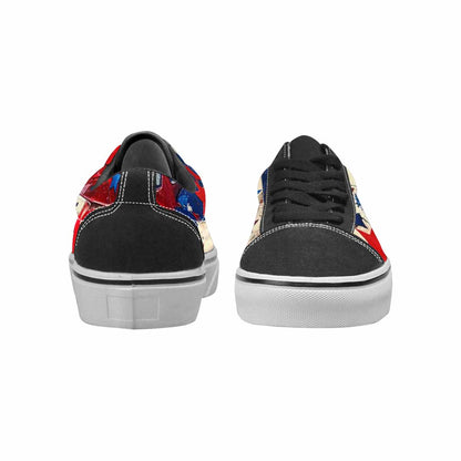 WOMEN'S Patriotic Stars Stripes Lace-Up Canvas Neon Fantasy Custom Shoes