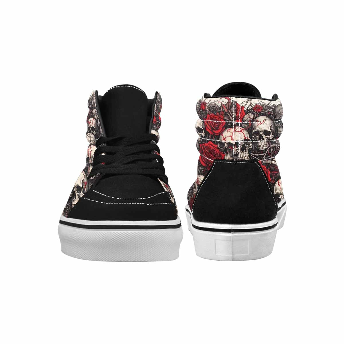 MEN'S Skull Roses High Top Canvas Wallpaper Art Sneakers