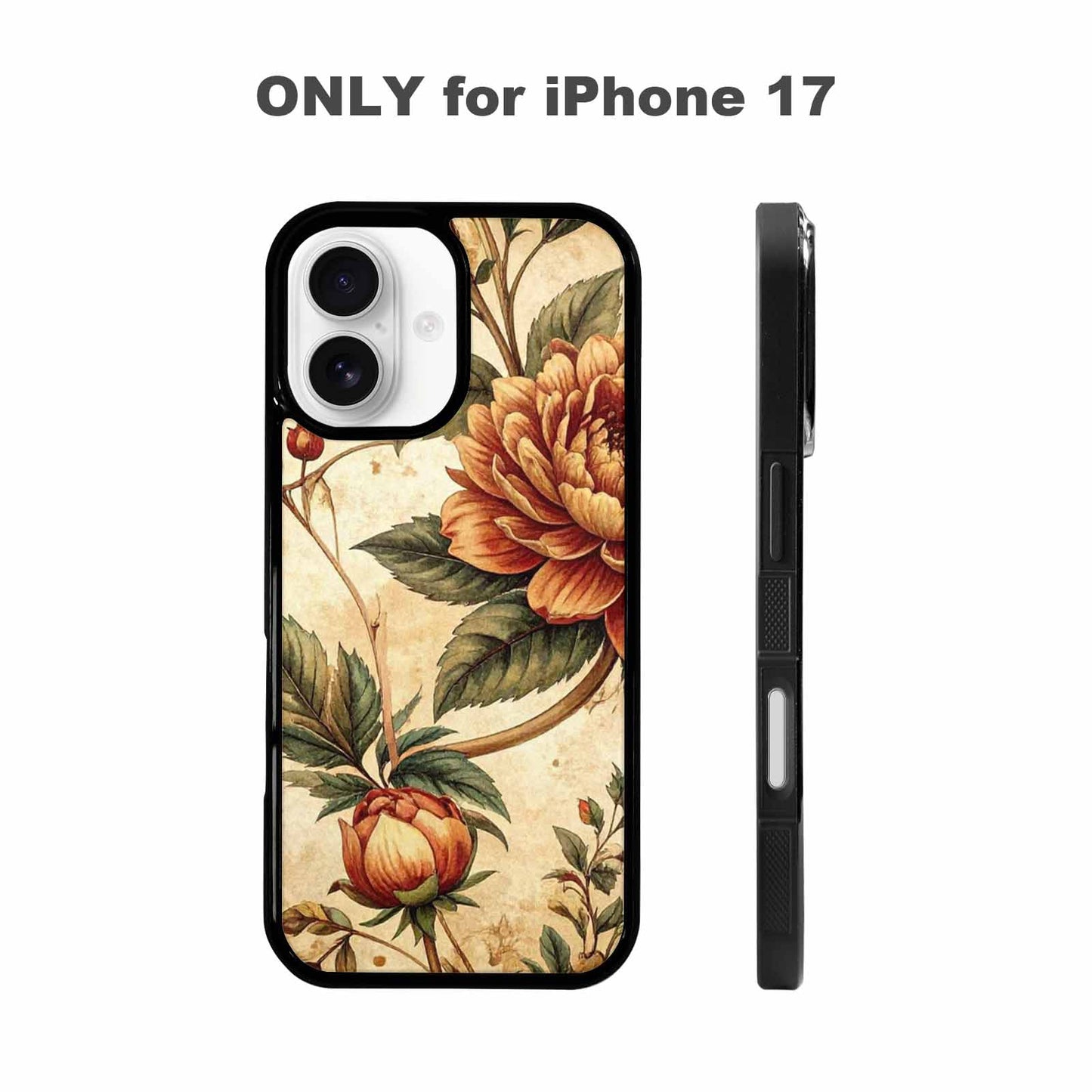 iPhone 17 Case — Vintage Botanical Art Pattern Floral, Custom Phone Case