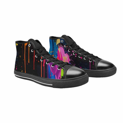 MEN'S Paint Splatter High Top Canvas Surreal Sneakers