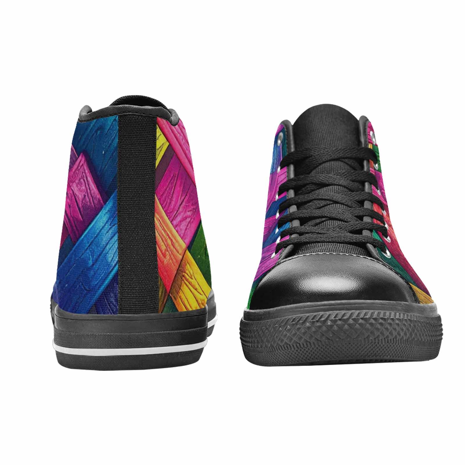 MEN'S Polysexual Flag Color High Top Canvas Wallpaper Art Custom Sneakers