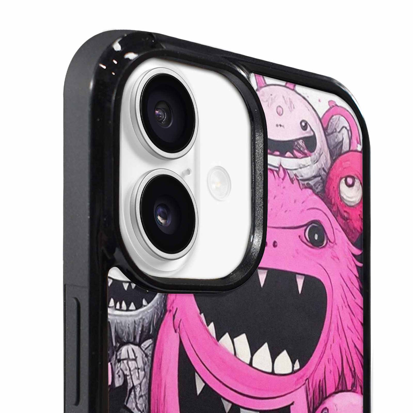 iPhone 17 Case — Black &amp; Pink Ink Cartoon Cute, Custom Print Case Cover
