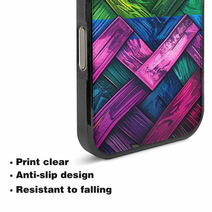 iPhone 16 Pro Case — Polysexual Flag Color Theme Small Rainbow, Custom Made Phone Cover