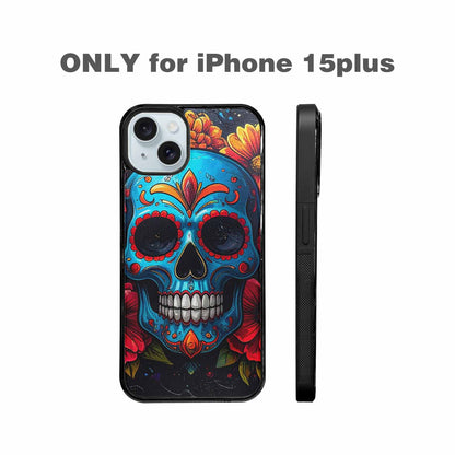iPhone 15 Plus Case — Graffiti Skull Art Seamless Pattern Vibrant, Original Design Phone Case