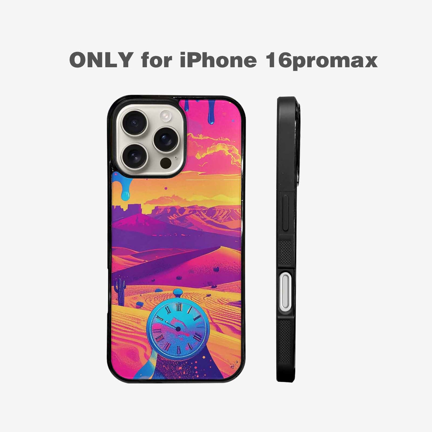 iPhone 16 Pro Max Case — I Surrealist Dreamscape Pattern Melting Clocks, Custom Designed Case Cover