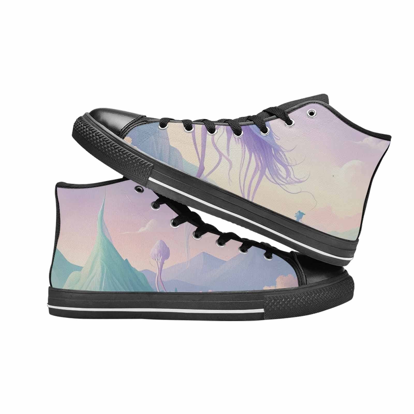 WOMEN'S Surrealist Dreamscape High Top Canvas Aesthetic Shoes