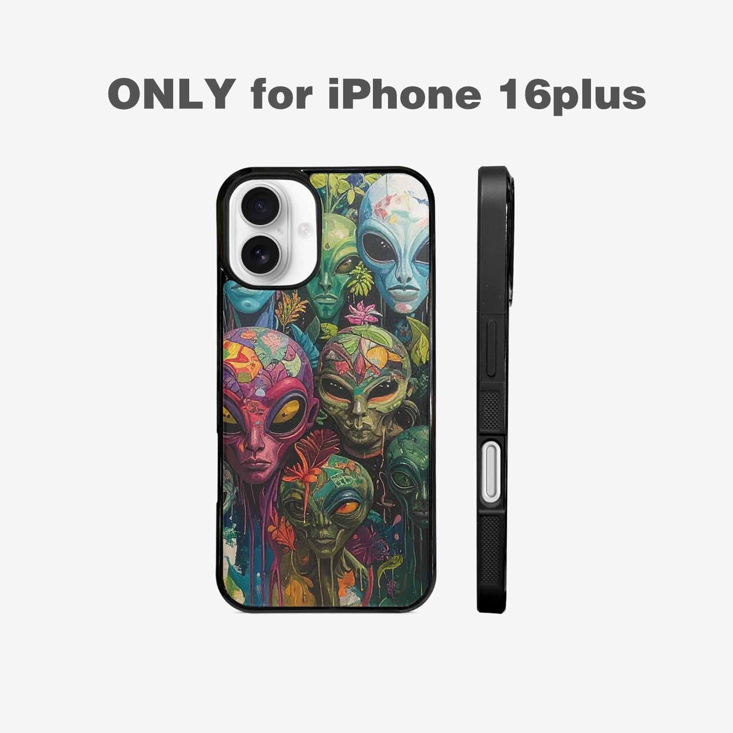 iPhone 16 Plus Case — Aliens Pattern Hundreds Of Sma Cbj, Custom Made Phone Cover