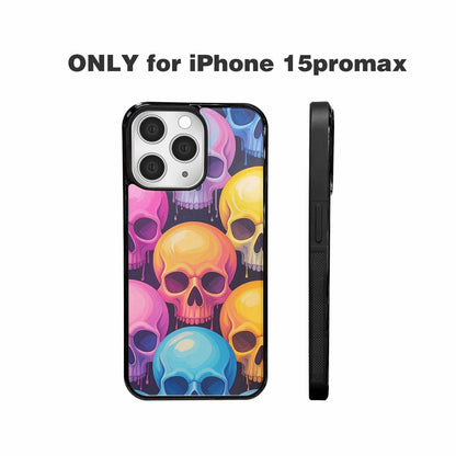 iPhone 15 Pro Max Case — Dripping Candy Skulls, Personalized Phone Case