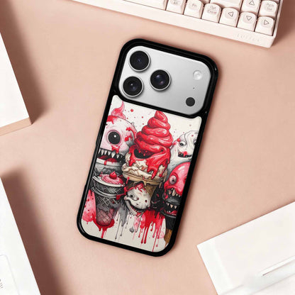 iPhone 17 Pro Case — Ice Cream Monsters Black Red Original, Custom Print Case Cover