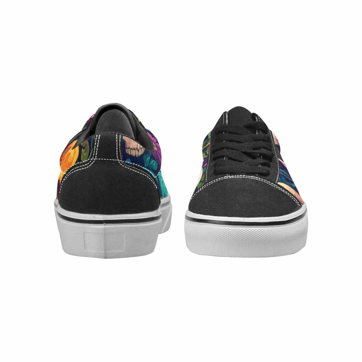 WOMEN'S Skulls  Botanical Skulls Lace-Up Canvas Surreal Shoes