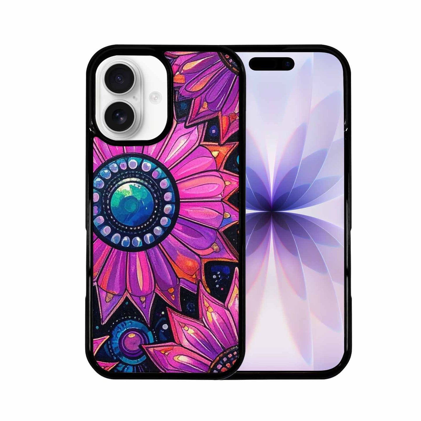 iPhone 17 Case — Iridescent Fantasy Sun Original Art, Custom Printed Phone Case