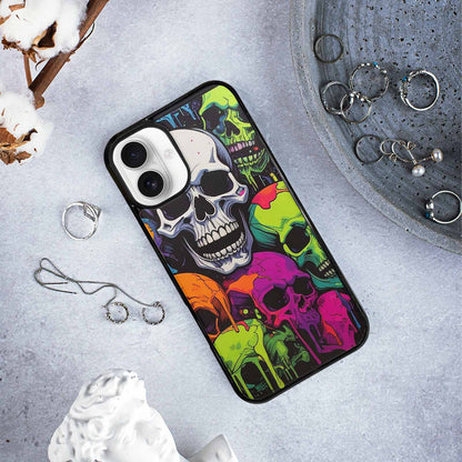 iPhone 16 Plus Case — Vibrant Camo 1000\'s Of Skeletons Neon, Custom Art Phone Cover