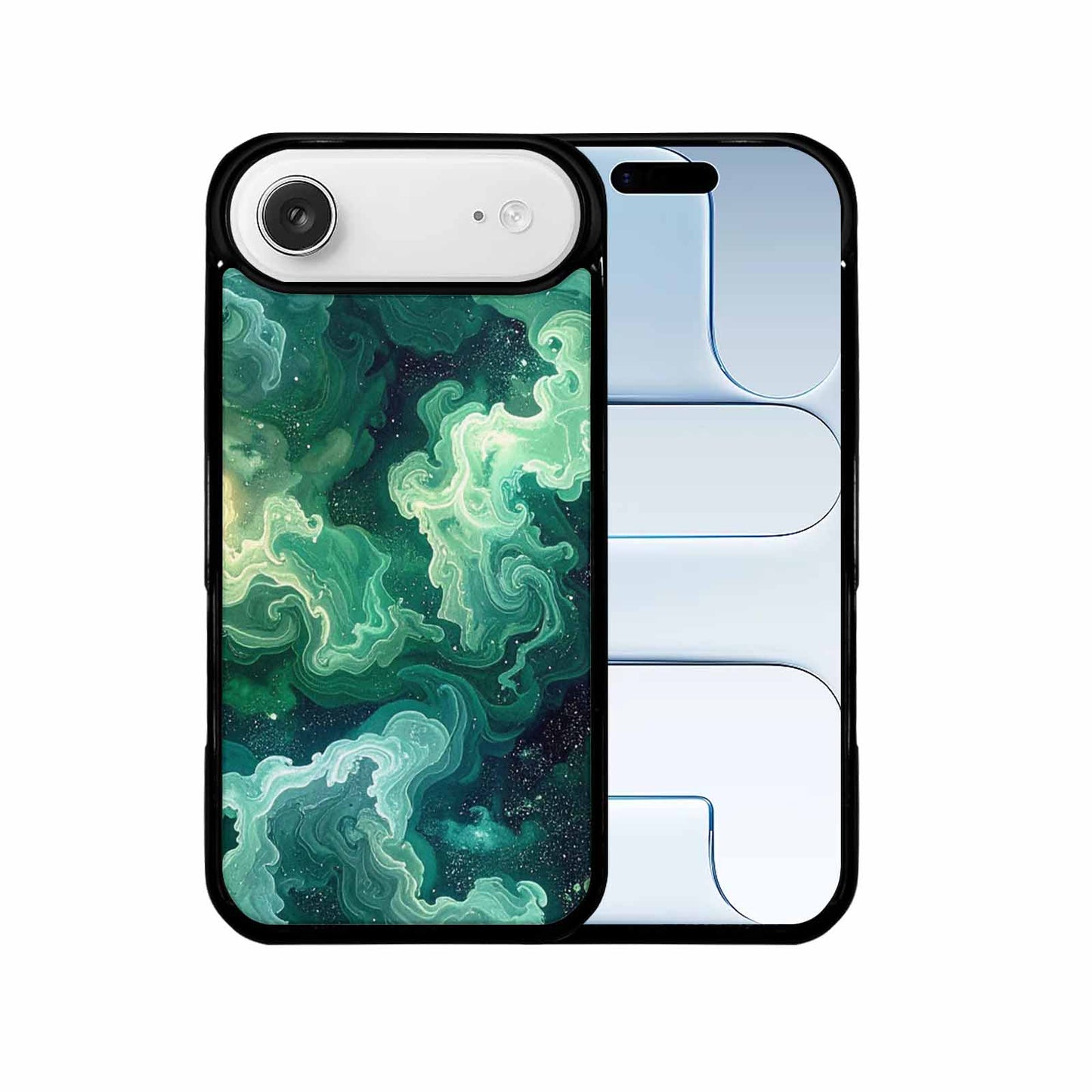 iPhone 17 Air Case — Galaxy Art Green Teal Nebula Galaxy, Custom Art Phone Cover