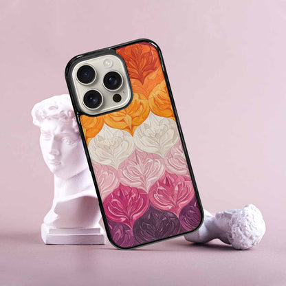 iPhone 16 Pro Case — Lesbian Flag Color Theme Small Rainbow, Original Design Phone Case
