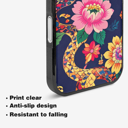 iPhone 16 Case — Floral Snake Print Custom, Personalized Phone Case