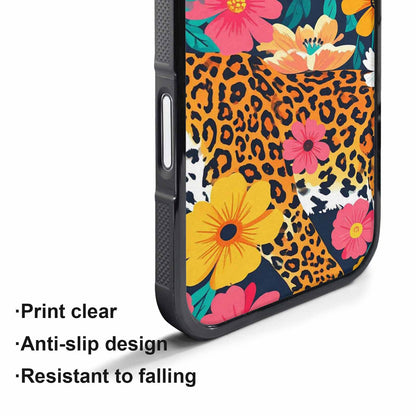iPhone 17 Pro Case — Leopard Print Floral Seamless Pattern Animal, Custom Printed Phone Case