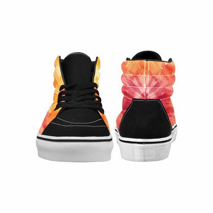 WOMEN'S Ombre Tie Dye Sunset High Top Canvas Wallpaper Art Sneakers