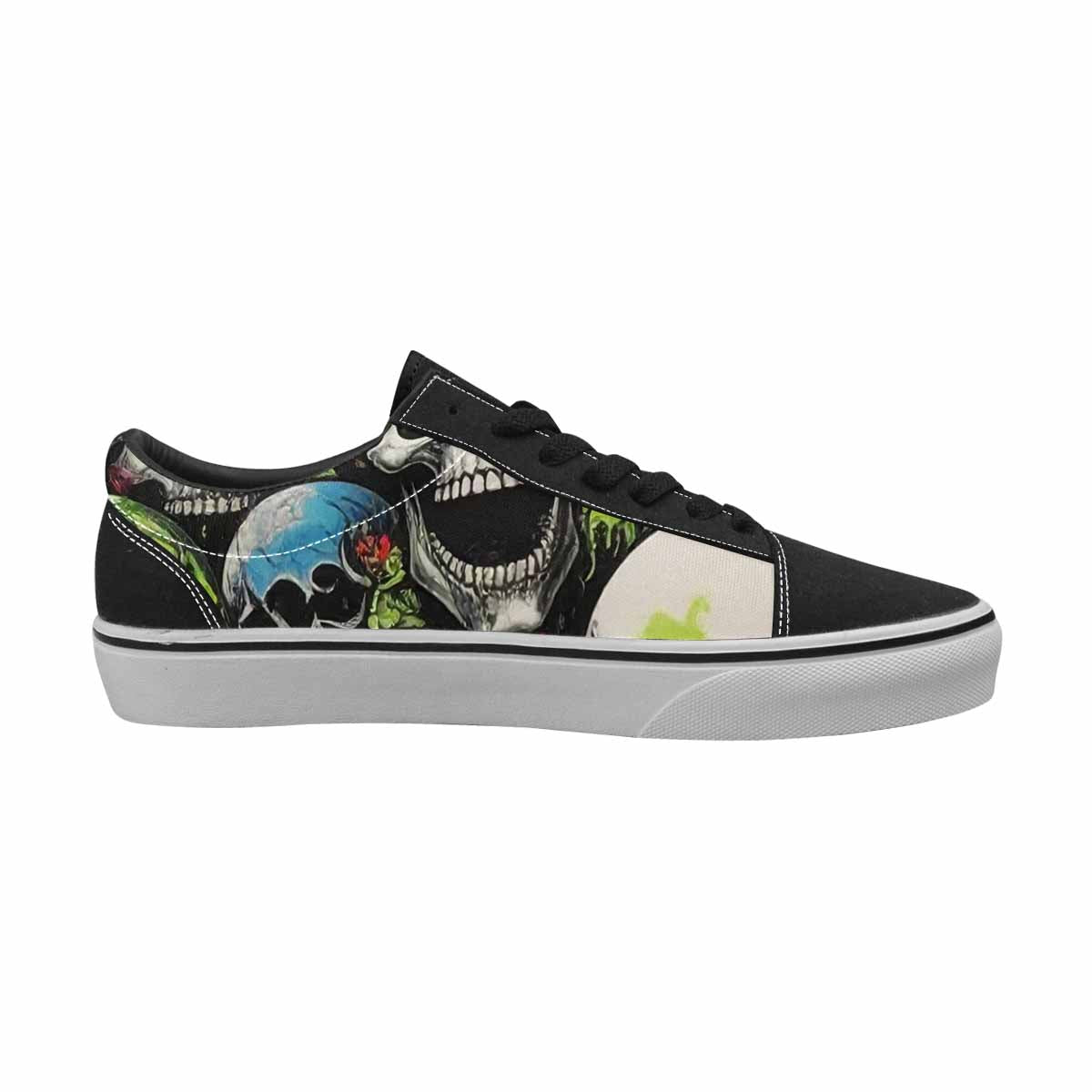 WOMEN'S Rainbow From Skull S Lace-Up Canvas Surreal Custom Shoes