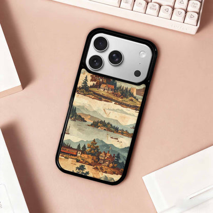 iPhone 17 Pro Case — Vintage Travel Artwork Pattern Retro Vintage, Personalized Phone Case