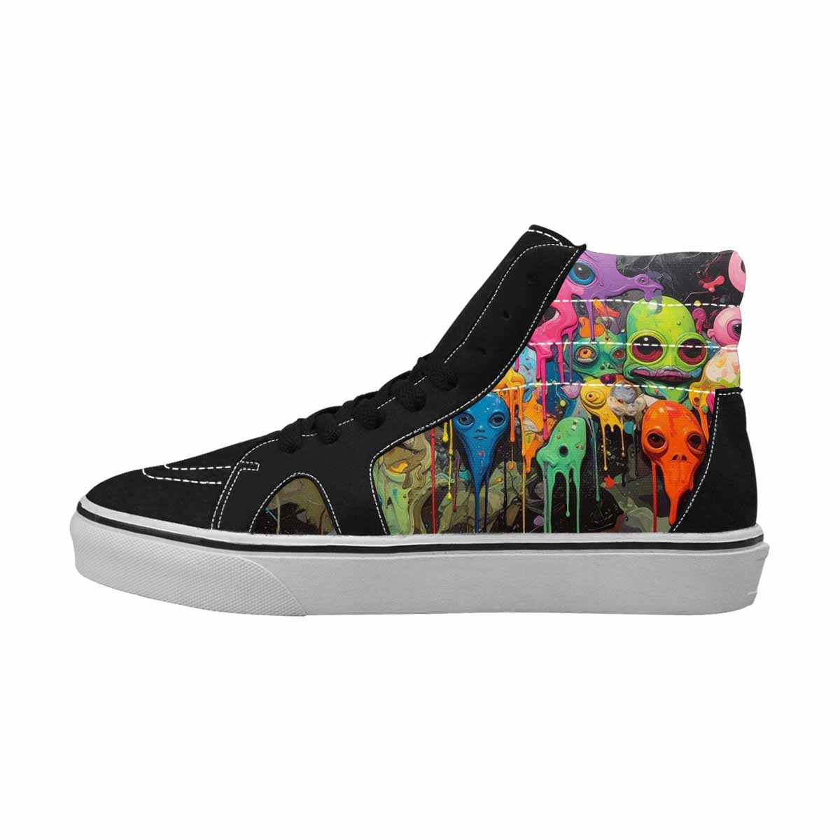 MEN'S Aliens  Camo Melting High Top Canvas Dark Academia Sneakers