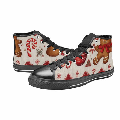 MEN'S Christmas Holly Snowflake High Top Canvas Aesthetic Sneakers