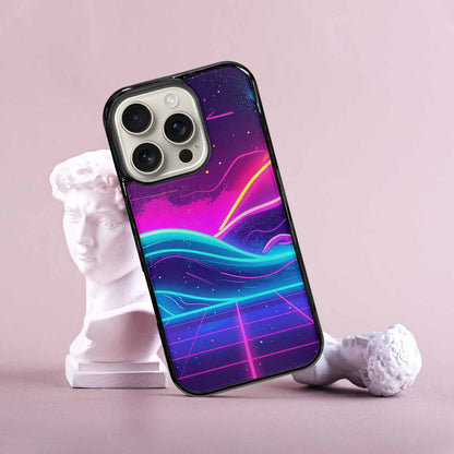 iPhone 16 Pro Case — 1980s Neon Cartoon Art Pattern, Custom Print Case Cover