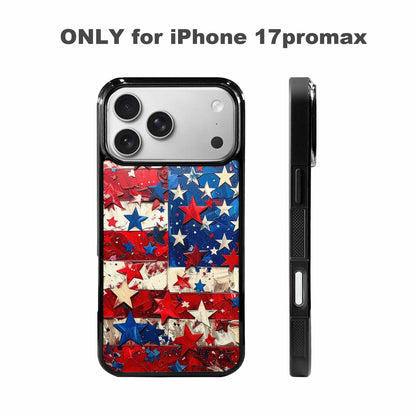 iPhone 17 Pro Max Case — Patriotic Stars And Stripes Galaxy Space, Custom Print Case Cover