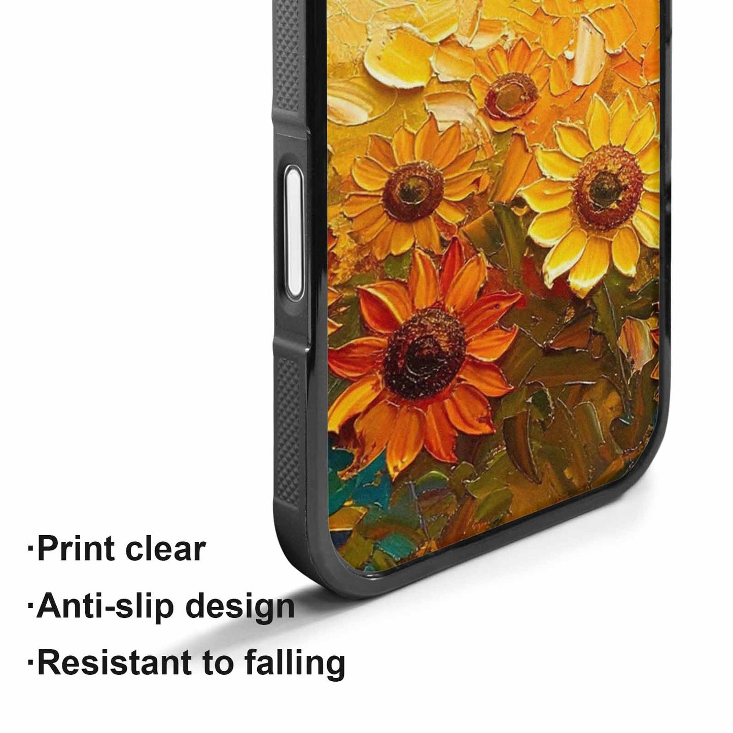 iPhone 17 Case — Impressionist Sunflower Brushstroke Pattern Floral, Custom Phone Case