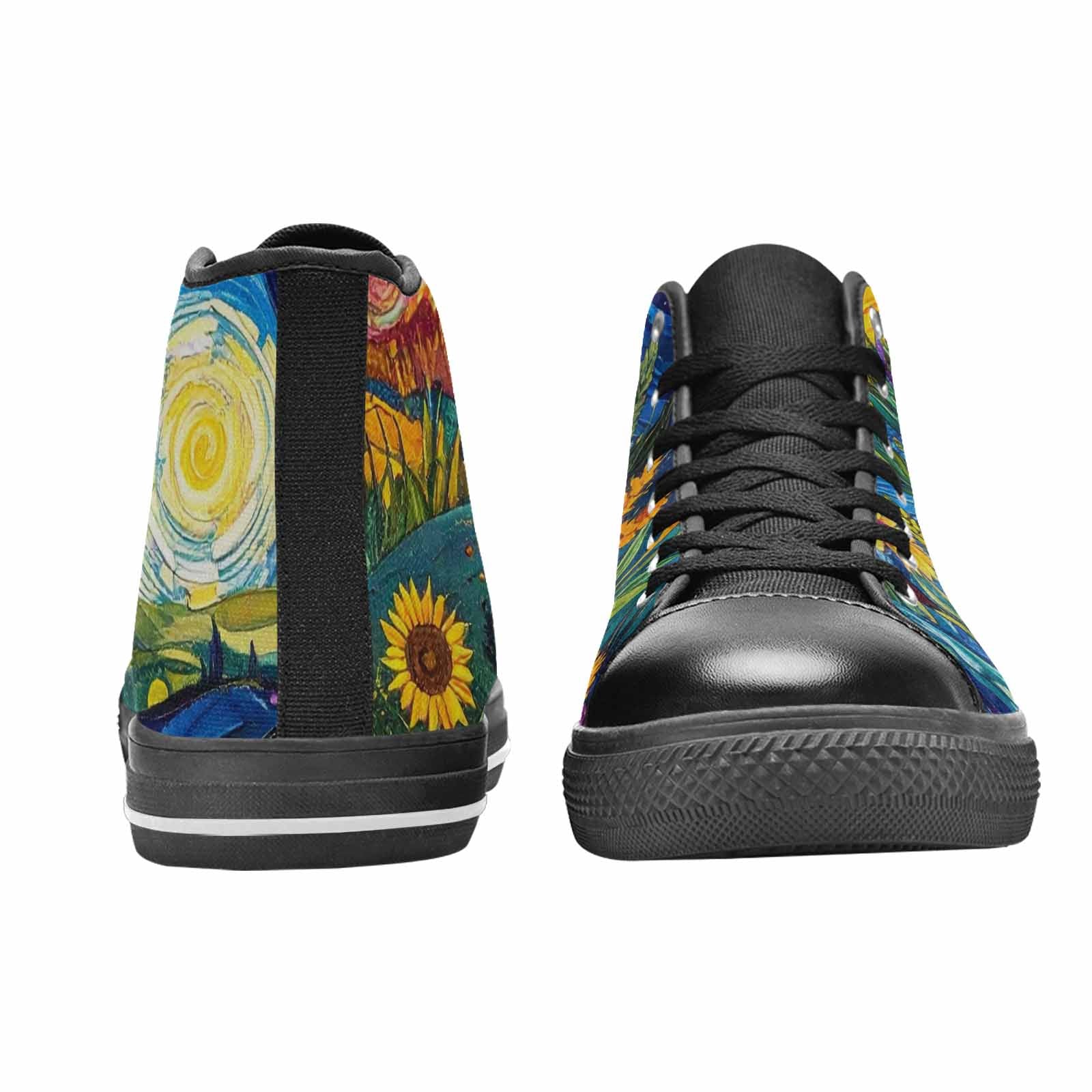 WOMEN'S Blend All Versions High Top Canvas Vibrant Chaos Custom Shoes