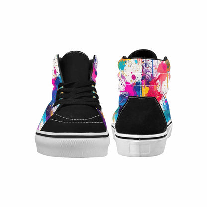WOMEN'S Paint Splatter High Top Canvas Grunge Sneakers