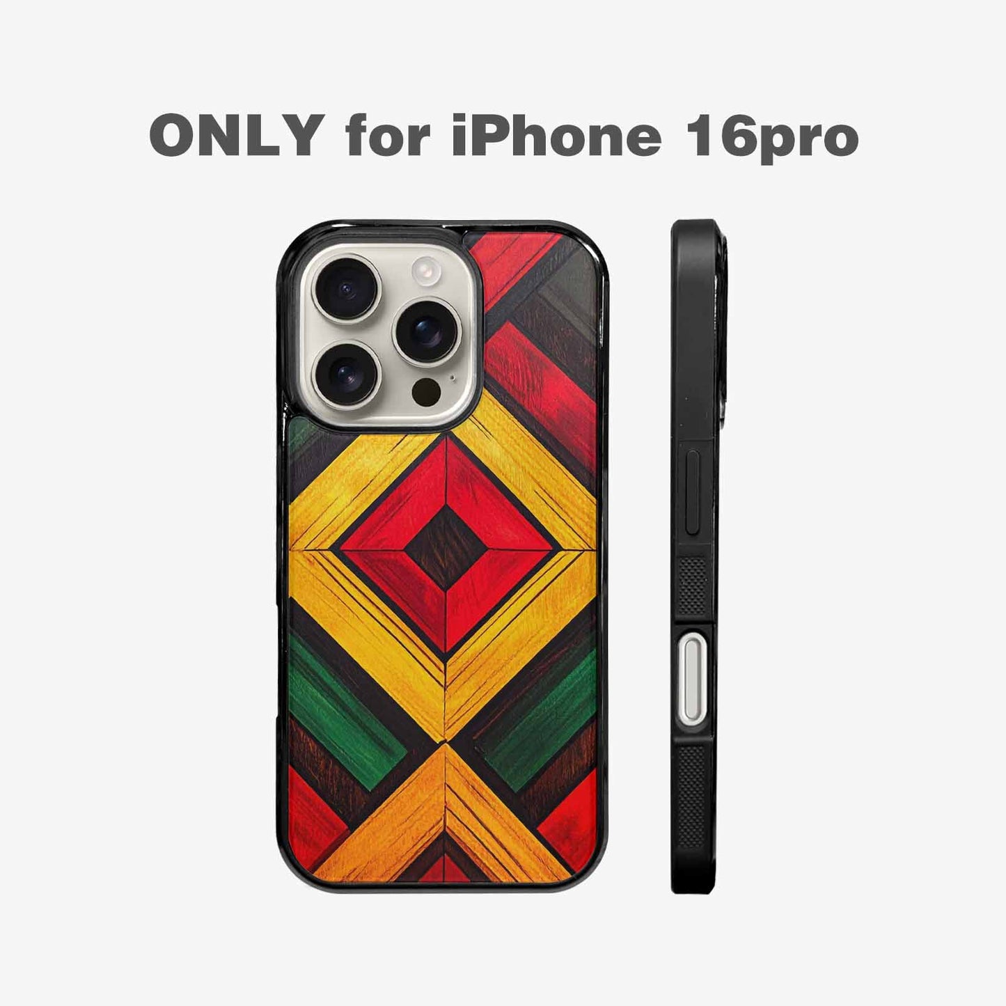 iPhone 16 Pro Case — African Kente Cloth Inspired Pattern Geometric, Custom Printed Phone Case