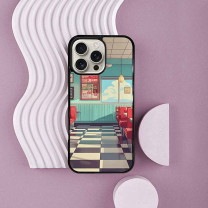 iPhone 16 Pro Max Case — 1950s Diner Cartoon Art Pattern, Original Design Phone Case