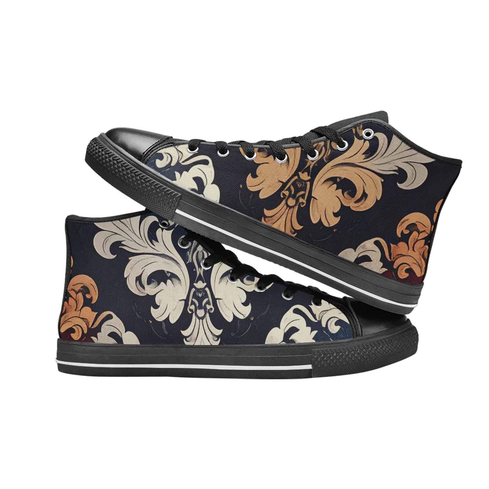 WOMEN'S Damask Ornamental Wallpaper High Top Canvas Dark Academia Sneakers