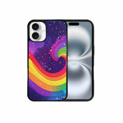 iPhone 16 Plus Case — Rainbow Pride Galaxy, Custom Designed Case Cover