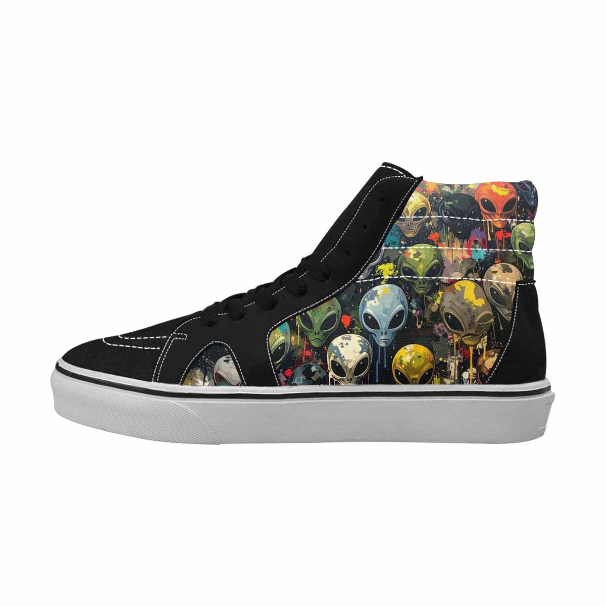 MEN'S Aliens × Camo Aliens High Top Canvas Wallpaper Art Sneakers