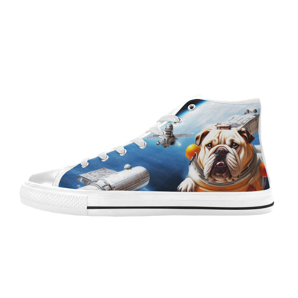 MEN'S Space Dog Men’S High Top Canvas Wallpaper Art Sneakers