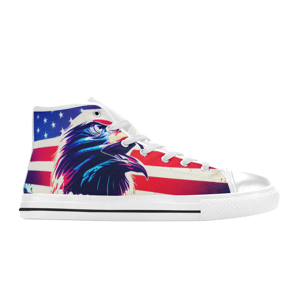 MEN'S Patriotic Eagle Men’S High Top Canvas Cottagecore Shoes