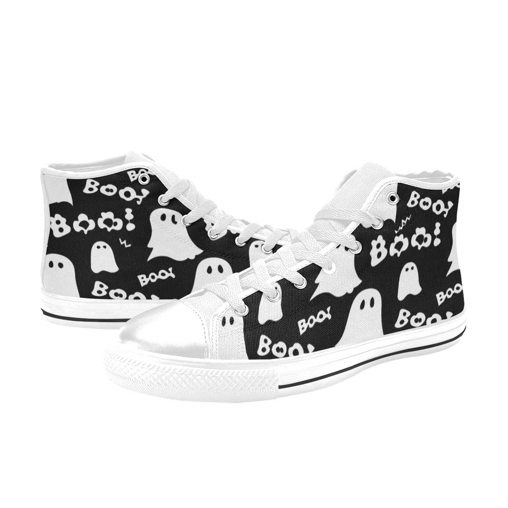 MEN'S Boo Halloween Ghosts Men’S High Top Canvas Dark Academia Custom Sneakers