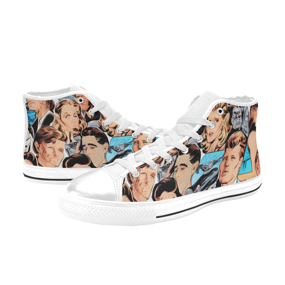 WOMEN'S Cc Retro Faces 3 High Top Canvas Grunge Sneakers