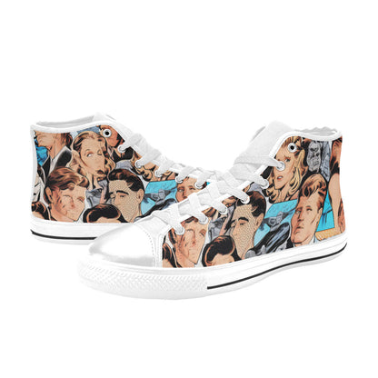 WOMEN'S Cc Retro Faces 3 High Top Canvas Grunge Sneakers