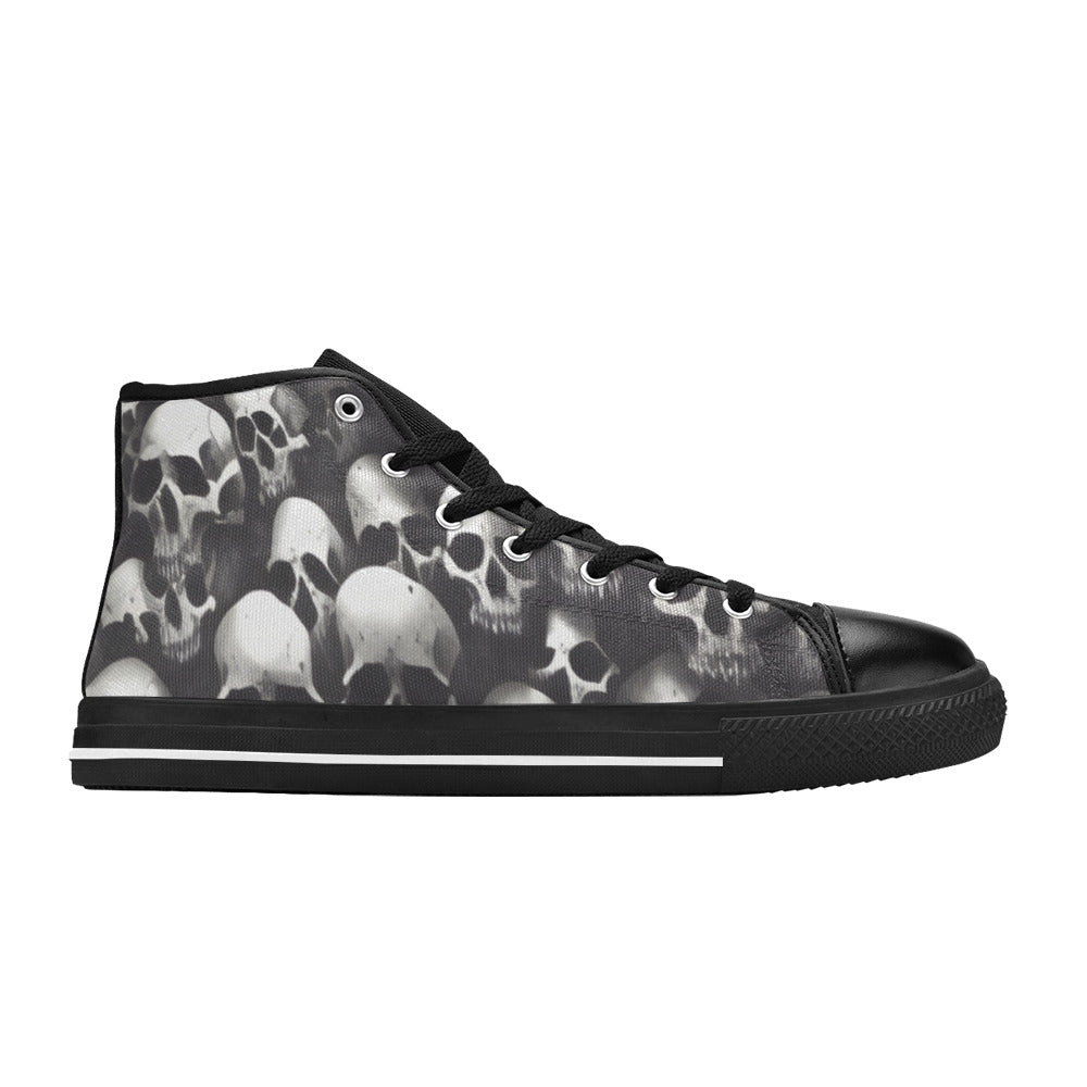 WOMEN'S Cc Skull Art High Top Canvas Cottagecore Custom Sneakers
