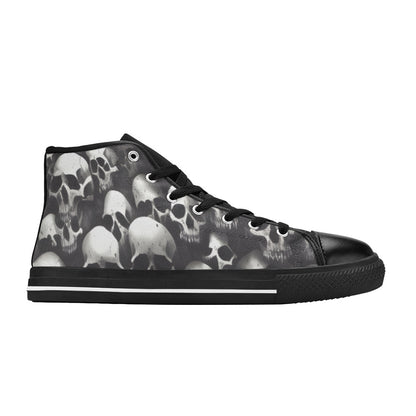 WOMEN'S Cc Skull Art High Top Canvas Cottagecore Custom Sneakers