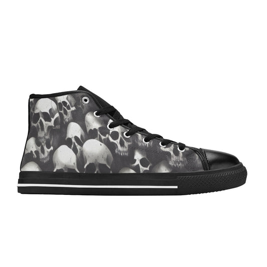 WOMEN'S Cc Skull Art High Top Canvas Cottagecore Custom Sneakers