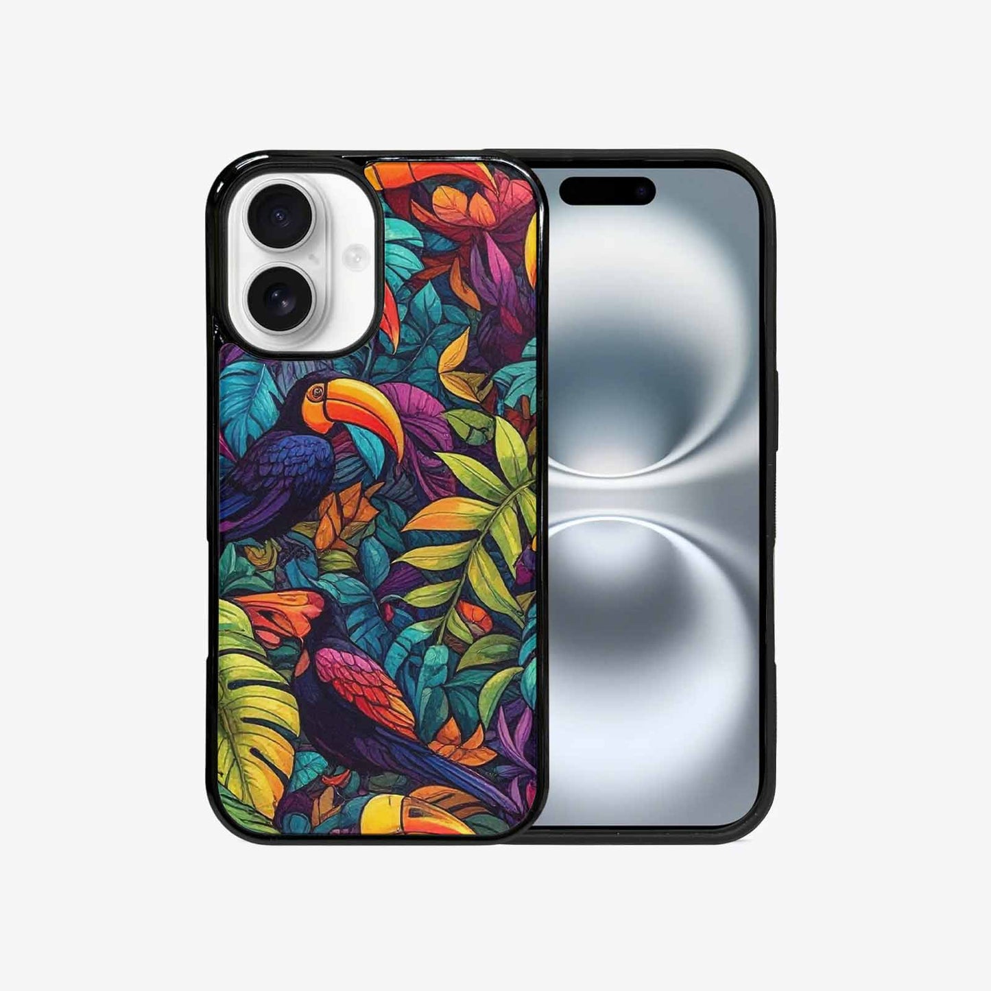 iPhone 16 Case — Toucan Jungle Toucan Jungle Pattern Hundreds, Original Design Phone Case