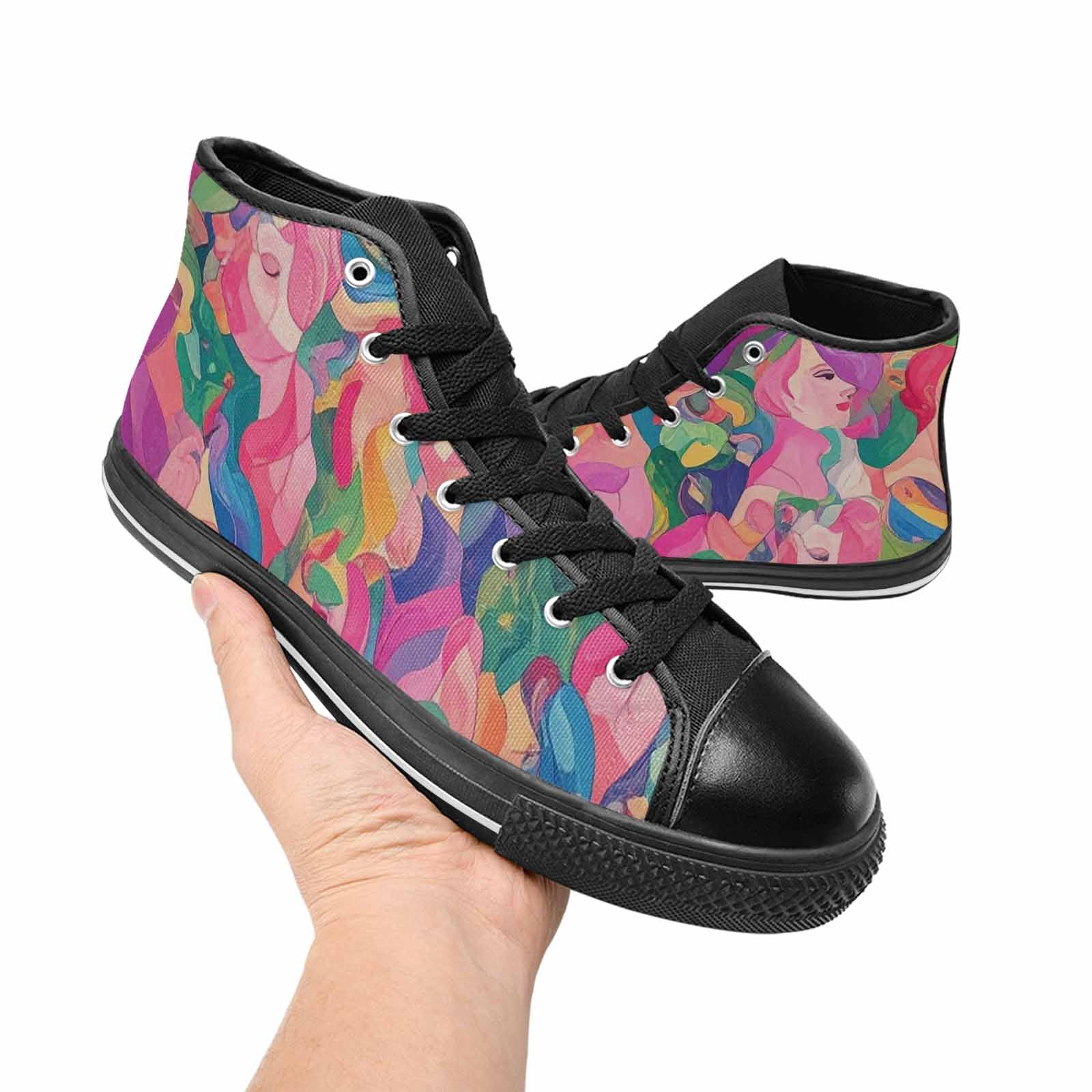 MEN'S Polysexual Flag Color High Top Canvas Y2K Custom Sneakers