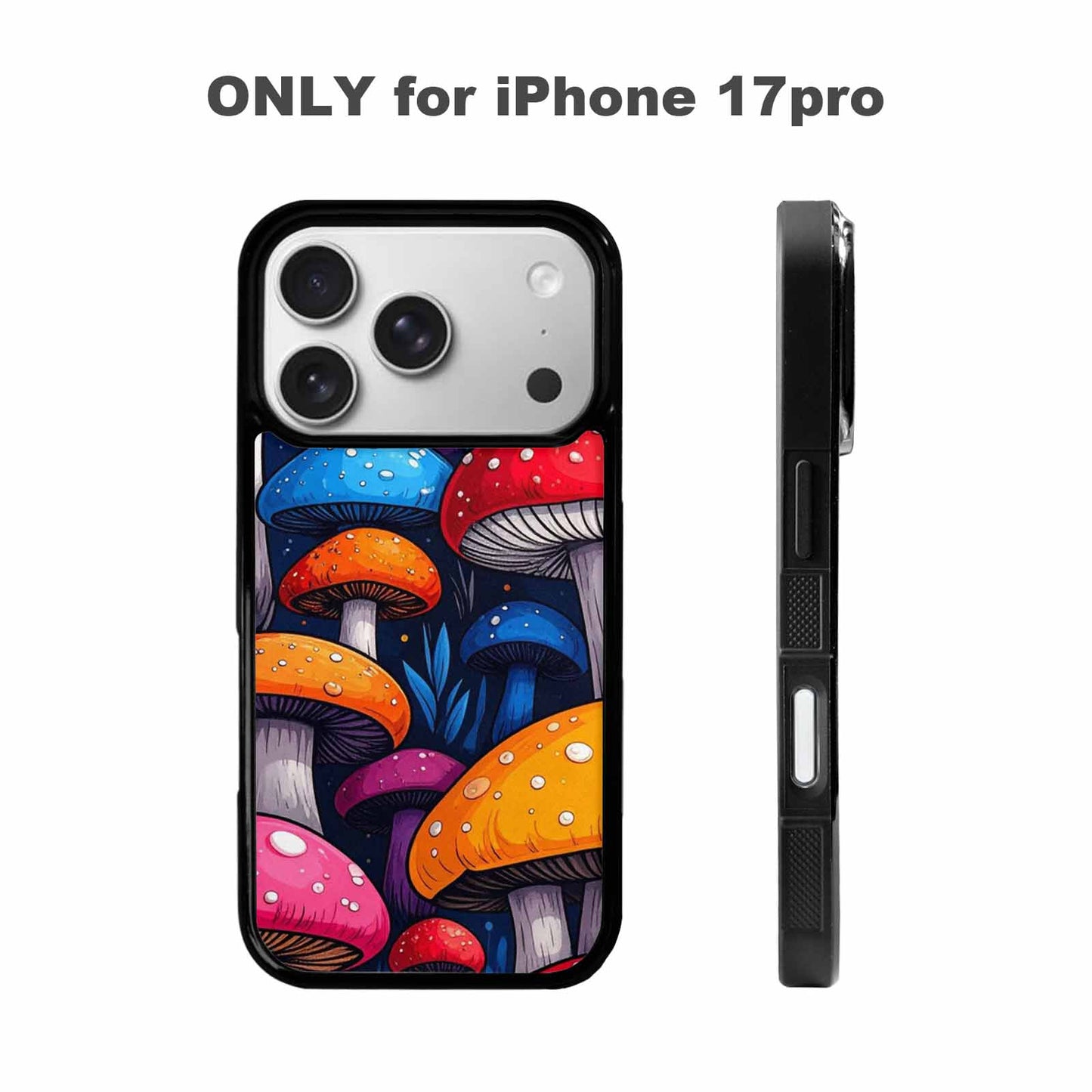 iPhone 17 Pro Case — Vivid Winter Mushroom Seamless Cartoon Cute, Custom Art Phone Cover