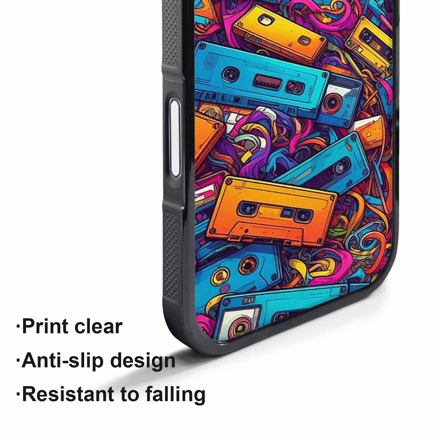 iPhone 17 Pro Case — Retro Cassette Tape Pattern Hundreds Retro, Custom Phone Case