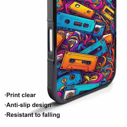 iPhone 17 Pro Case — Retro Cassette Tape Pattern Hundreds Retro, Custom Phone Case